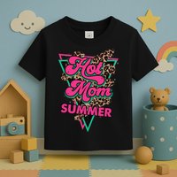 Retro Vintage Hot Mom Summer Vibes Leopard Print Summer Toddler T-Shirt
