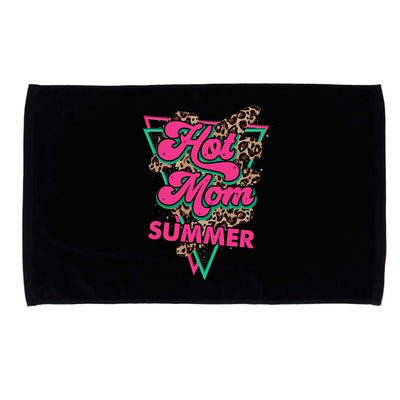 Retro Vintage Hot Mom Summer Vibes Leopard Print Summer Microfiber Hand Towel