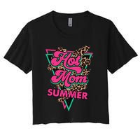 Retro Vintage Hot Mom Summer Vibes Leopard Print Summer Crop Top