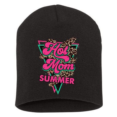 Retro Vintage Hot Mom Summer Vibes Leopard Print Summer Short Acrylic Beanie
