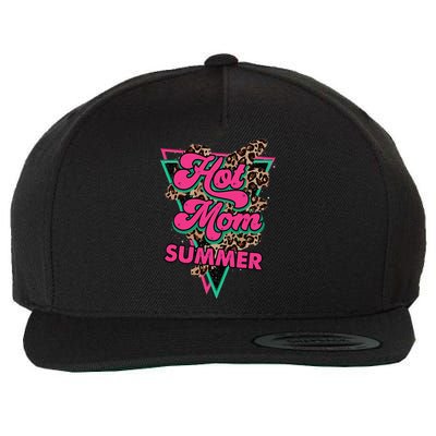Retro Vintage Hot Mom Summer Vibes Leopard Print Summer Wool Snapback Cap