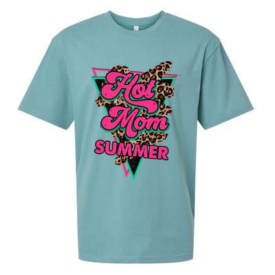 Retro Vintage Hot Mom Summer Vibes Leopard Print Summer Sueded Cloud Jersey T-Shirt