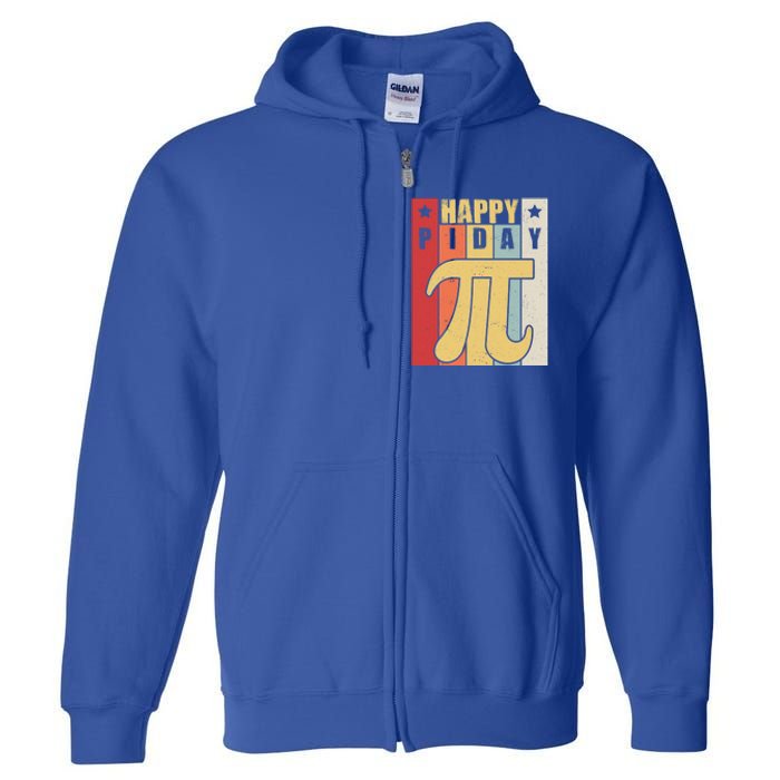 Retro Vintage Happy Pi Day For Math Teacher Science Funny Gift Full Zip Hoodie