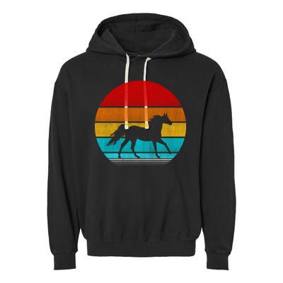 Retro Vintage Horse Garment-Dyed Fleece Hoodie