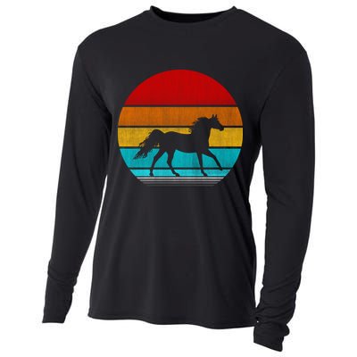Retro Vintage Horse Cooling Performance Long Sleeve Crew
