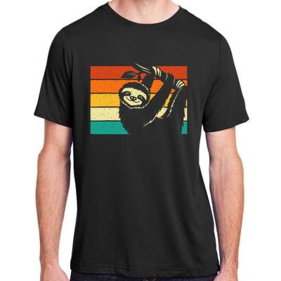 Retro Vintage Hanging Sloth Nature Animal Lover Zookeeper Adult ChromaSoft Performance T-Shirt