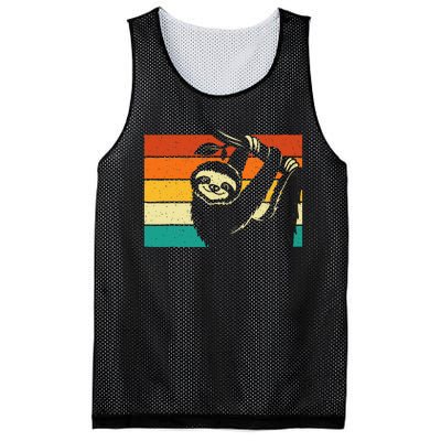 Retro Vintage Hanging Sloth Nature Animal Lover Zookeeper Mesh Reversible Basketball Jersey Tank