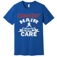 Retro Vintage Hockey Hair Dont Care Design Gift Premium T-Shirt