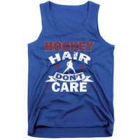 Retro Vintage Hockey Hair Dont Care Design Gift Tank Top