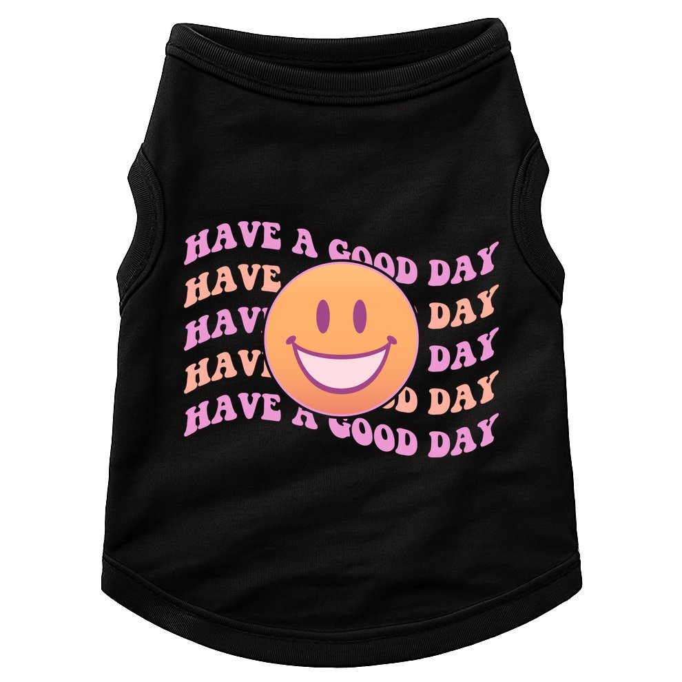 Retro Vintage Have A Good Day Smiley Emoji Doggie Tank