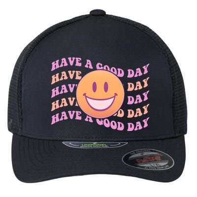 Retro Vintage Have A Good Day Smiley Emoji Flexfit Unipanel Trucker Cap
