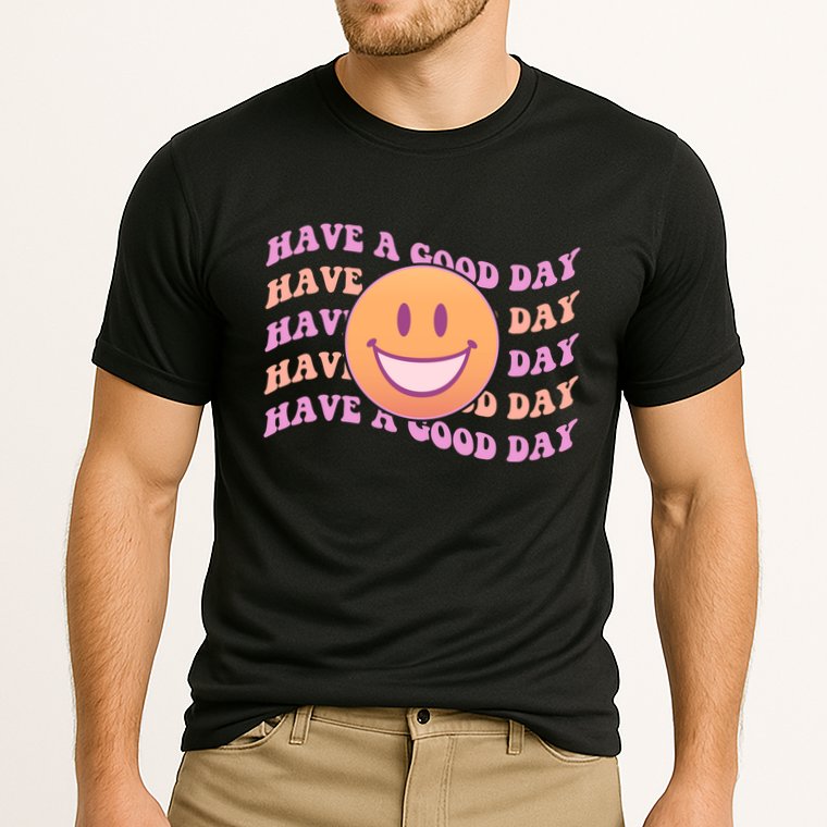 Retro Vintage Have A Good Day Smiley Emoji Performance Shirt