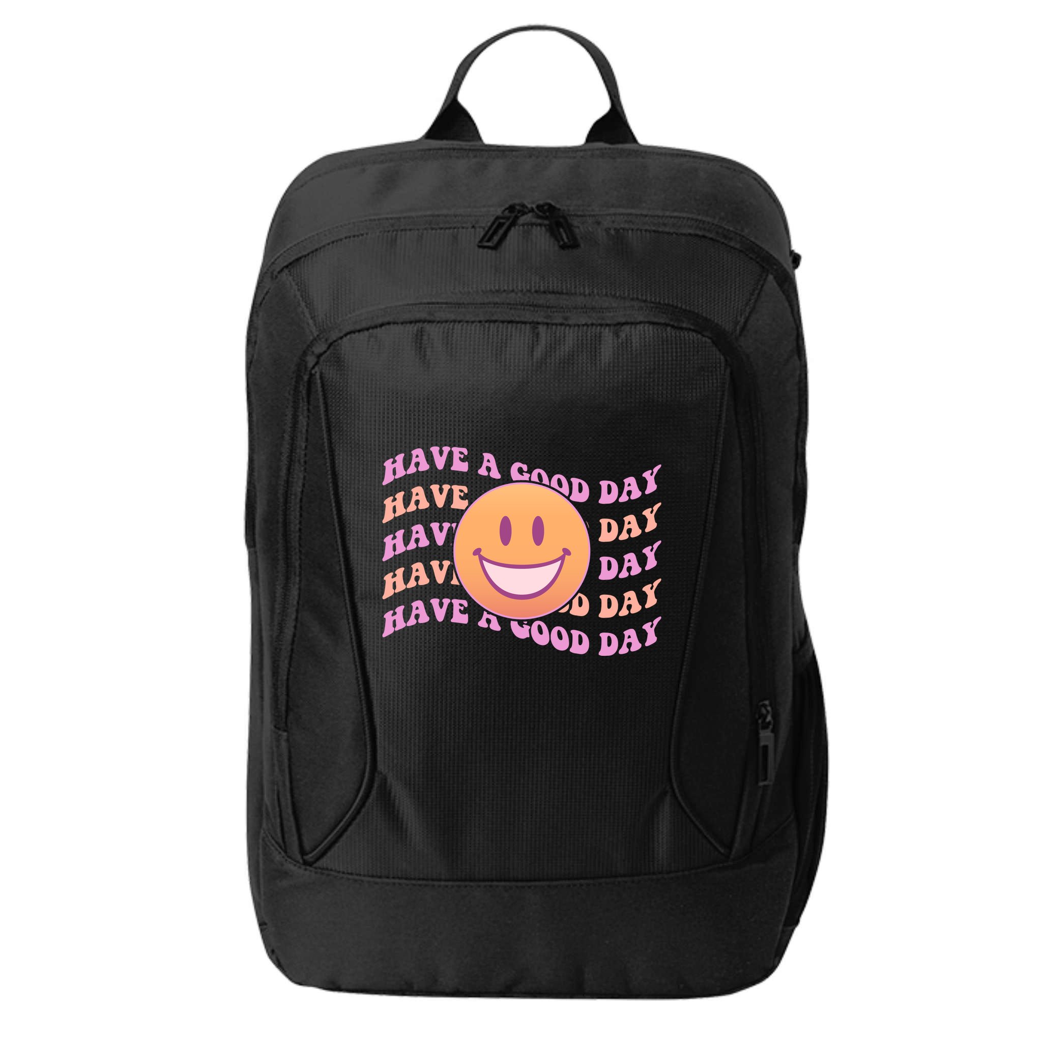 Retro Vintage Have A Good Day Smiley Emoji City Backpack