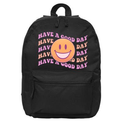 Retro Vintage Have A Good Day Smiley Emoji 16 in Basic Backpack
