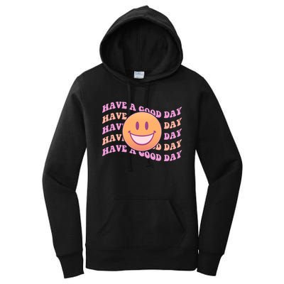 Retro Vintage Have A Good Day Smiley Emoji Women's Pullover Hoodie