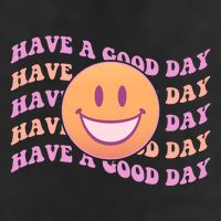 Retro Vintage Have A Good Day Smiley Emoji Golf Towel