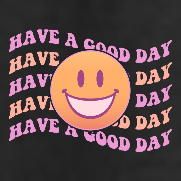 Retro Vintage Have A Good Day Smiley Emoji Golf Towel