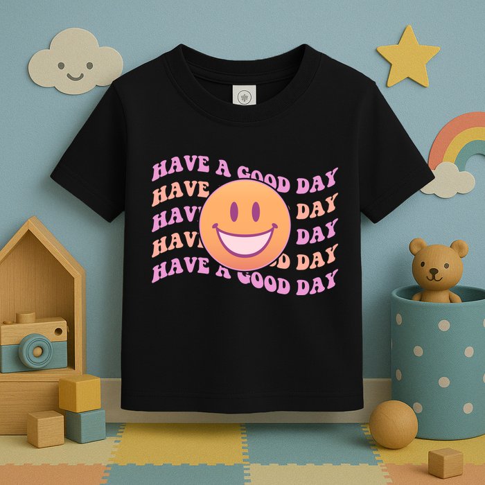 Retro Vintage Have A Good Day Smiley Emoji Toddler T-Shirt
