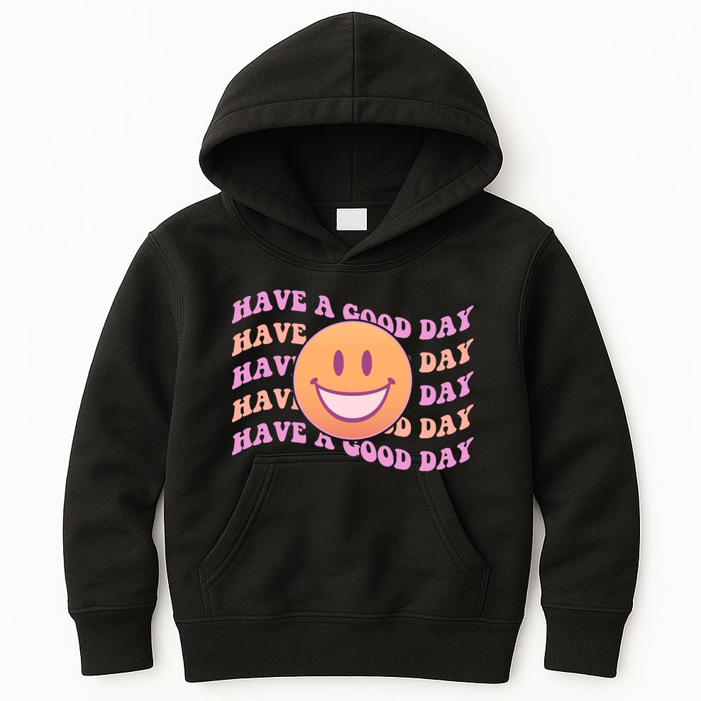 Retro Vintage Have A Good Day Smiley Emoji Kids Hoodie