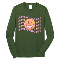Retro Vintage Have A Good Day Smiley Emoji Long Sleeve Shirt