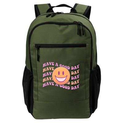 Retro Vintage Have A Good Day Smiley Emoji Backpack