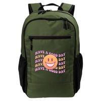 Retro Vintage Have A Good Day Smiley Emoji Backpack