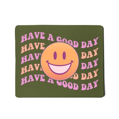 Retro Vintage Have A Good Day Smiley Emoji Mousepad