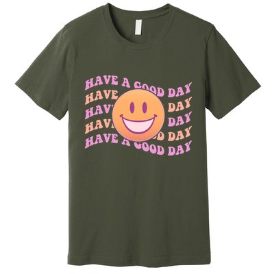 Retro Vintage Have A Good Day Smiley Emoji Premium T-Shirt