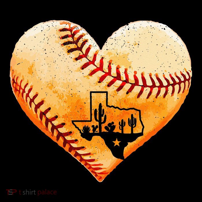 Retro Vintage Houston Texas Baseball Heart With Map  Tall T-Shirt