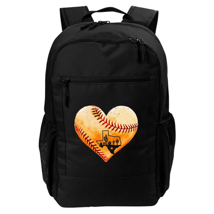 Retro Vintage Houston Texas Baseball Heart With Map  Backpack