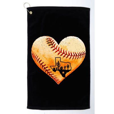 Retro Vintage Houston Texas Baseball Heart With Map  Golf Towel