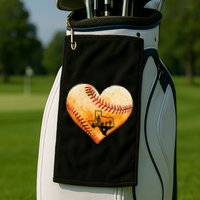 Retro Vintage Houston Texas Baseball Heart With Map  Golf Towel