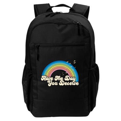 Retro Vintage Have The Day You Deserve Rainbow Backpack