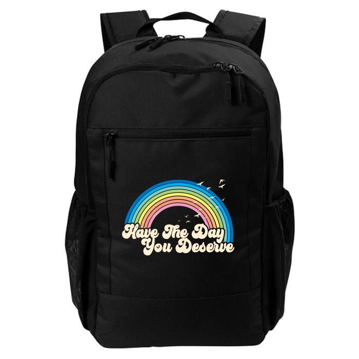Retro Vintage Have The Day You Deserve Rainbow Backpack