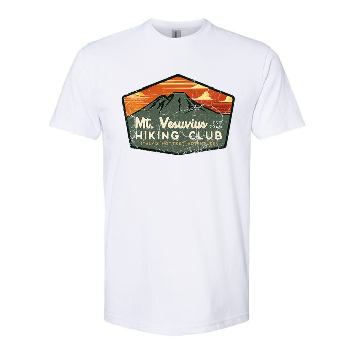 Retro Vesuvius Hiking Tourism For Italy Travel Vintage Softstyle CVC T-Shirt