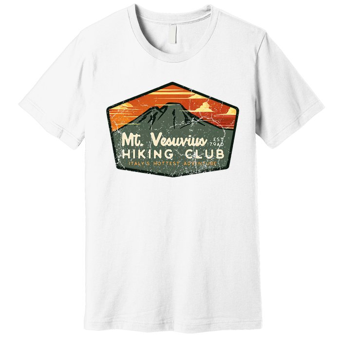 Retro Vesuvius Hiking Tourism For Italy Travel Vintage Premium T-Shirt