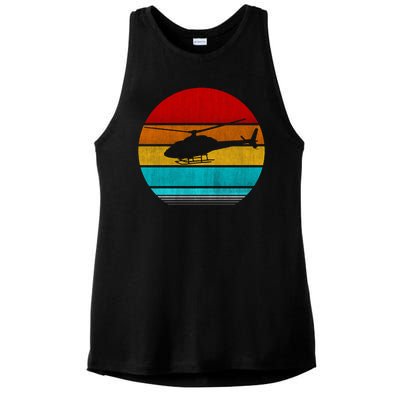 Retro Vintage Helicopter Ladies PosiCharge Tri-Blend Wicking Tank