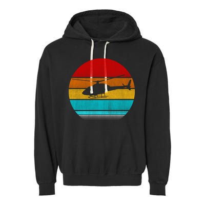 Retro Vintage Helicopter Garment-Dyed Fleece Hoodie