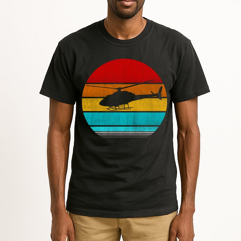 Retro Vintage Helicopter Tall T-Shirt