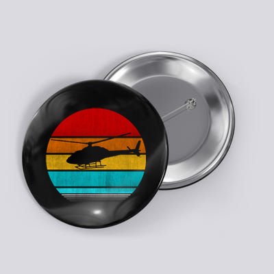 Retro Vintage Helicopter Button