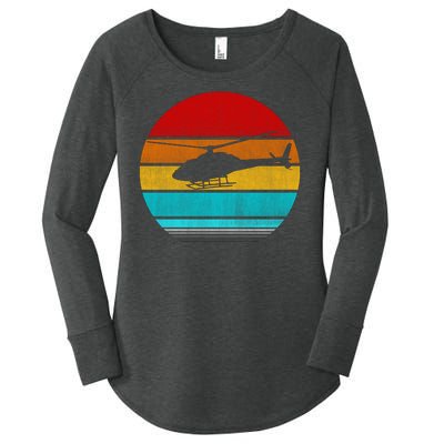 Retro Vintage Helicopter Women's Perfect Tri Tunic Long Sleeve Shirt