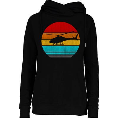 Retro Vintage Helicopter Womens Funnel Neck Pullover Hood