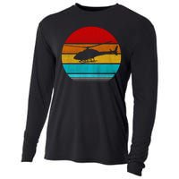 Retro Vintage Helicopter Cooling Performance Long Sleeve Crew