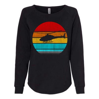 Retro Vintage Helicopter Womens California Wash Sweatshirt