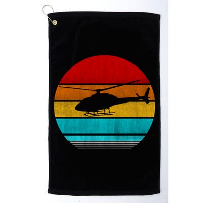 Retro Vintage Helicopter Platinum Collection Golf Towel