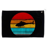 Retro Vintage Helicopter Grommeted Golf Towel