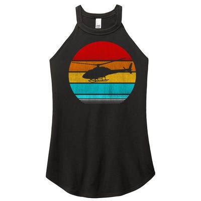 Retro Vintage Helicopter Women’s Perfect Tri Rocker Tank