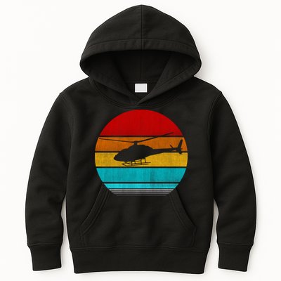 Retro Vintage Helicopter Kids Hoodie