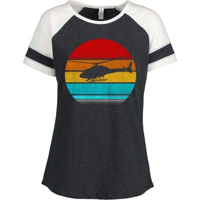 Retro Vintage Helicopter Enza Ladies Jersey Colorblock Tee