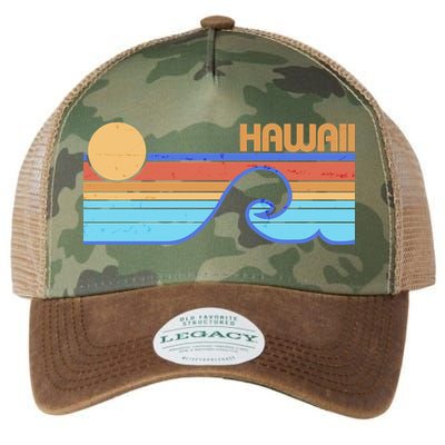 Retro Vintage Hawaii Sunset Wave Legacy Tie Dye Trucker Hat